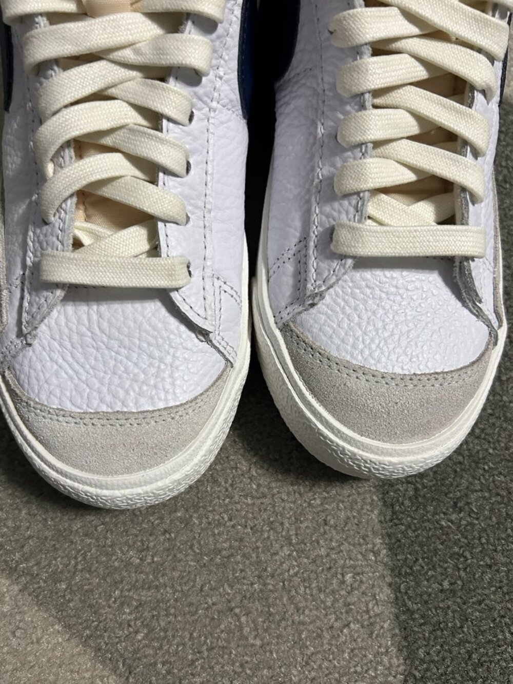 Nike Blazer Mid '77 "Washed Denim" EUC White/Navy/Cream Sneakers Men's Size 6 - Picture 8 of 16